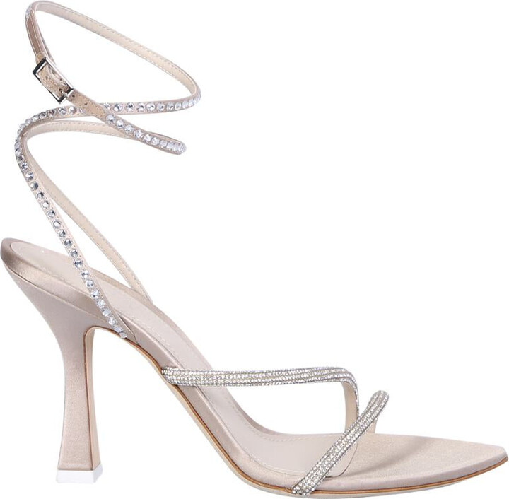 3juin Nude Giglio Sandals By 3juin Featuring A Sharp Toe And Crystal Details They Present An