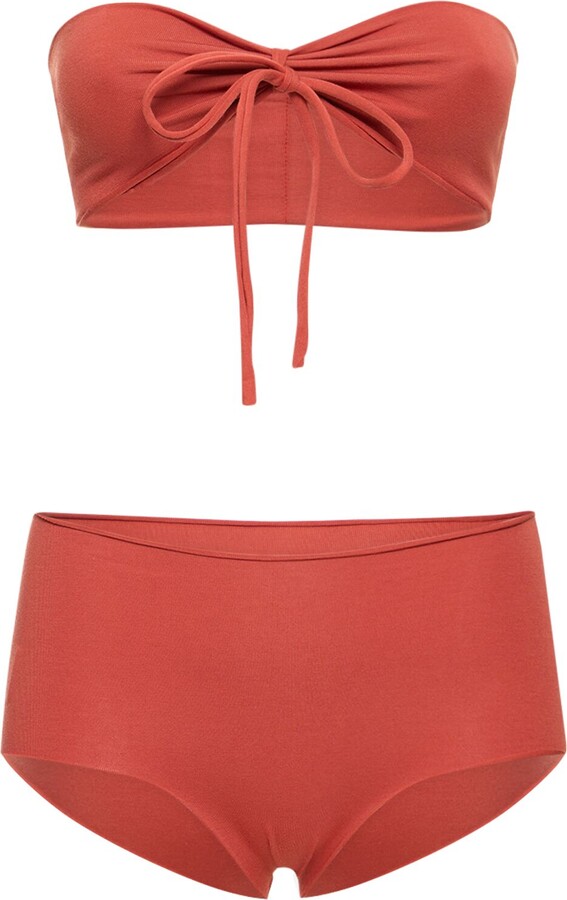 ISOLE VULCANI Seamless Cotton Jersey Bikini ShopStyle Two Piece Swimsuits