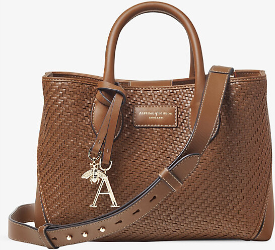 preferential Aspinal of London Womens Tan London Logo embossed