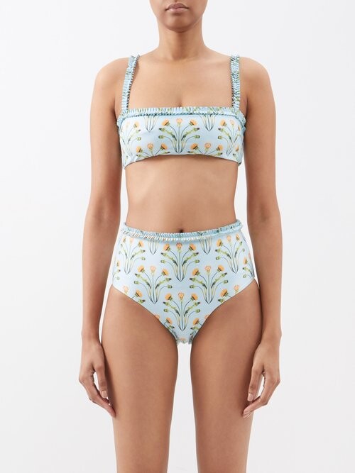 Agua By Agua Bendita Olmo Floral Print Bikini Top ShopStyle Two Piece Swimsuits