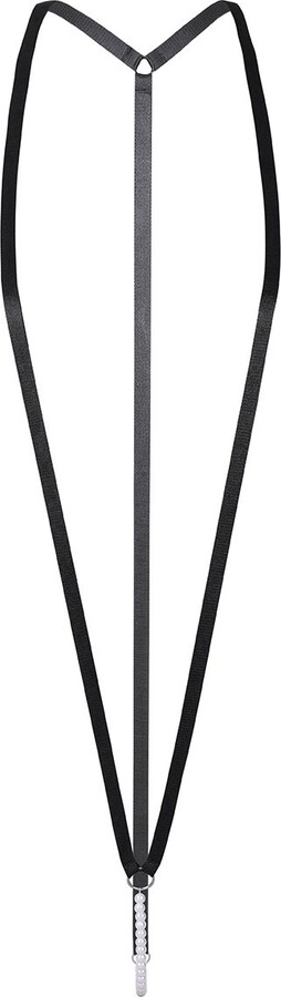 Freebily Weeny Sling Shot Micro Bikini G String Lingerie Stretchy Y Back Thong Teddy Black One