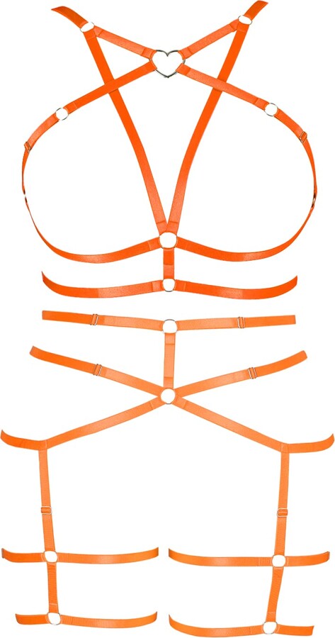 Banssgoth Women S Body Harness Lingerie Plus Size Cage Pentagram Set Punk Gothic Halloween Dance
