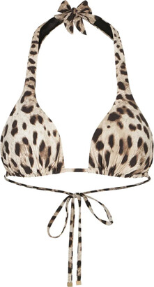 Dolce Gabbana Leopard Print Triangle Bikini Top ShopStyle Two Piece Swimsuits