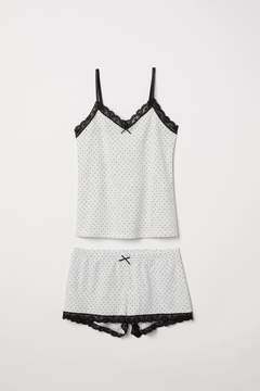 H&M – Pajama Camisole Top and Shorts – Gray $17.99