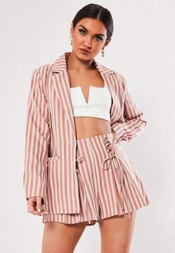Missguided Nude Stripe Co Ord Tailored Short
