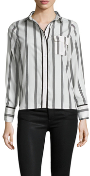 Gigi Hadid Wearing Etro Striped Shirt | POPSUGAR Fashion