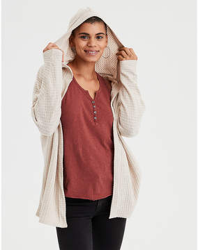 AE Plush Waffle Cardigan Sweater