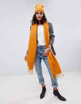 ASOS DESIGN supersoft long woven scarf with tassels