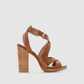 Leather Sandals with Crossover Straps