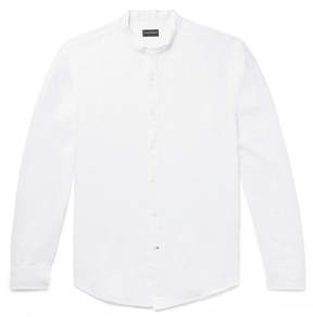 Club Monaco Slim-Fit Grandad-Collar Linen Shirt