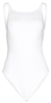 Natasha Oakley Wearing a White Swimsuit | POPSUGAR Fashion