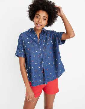 Madewell Chambray Confetti Floral Shirt