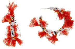 AREA STARS Tassel Bead Hoop Earrings