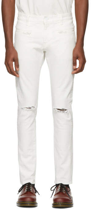 White Distressed Skinny Jeans