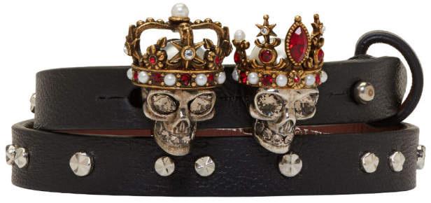 Black and Silver Queen and King Double Wrap Bracelet