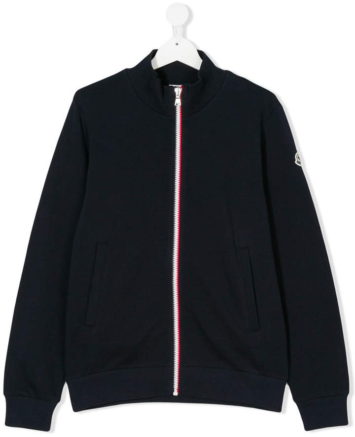 arm patch zipped sweatshirt