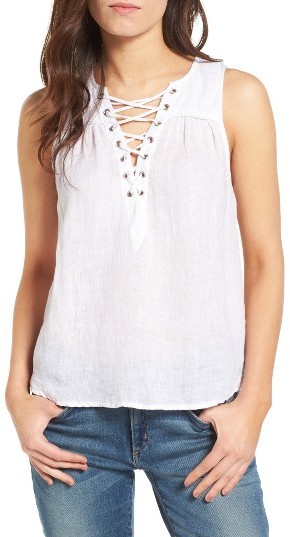 The Kaia Lace-Up Linen Tank