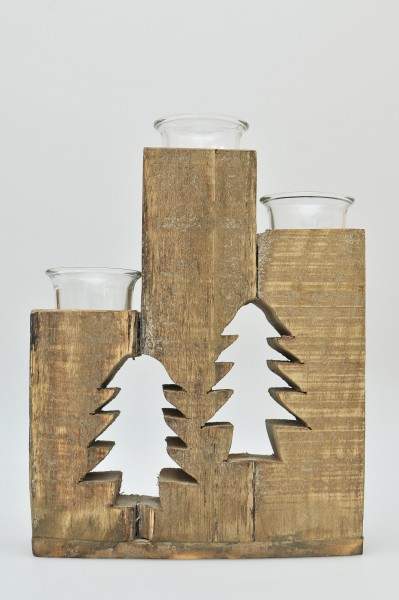 HTI-Line Tanne 3er Teelichthalter