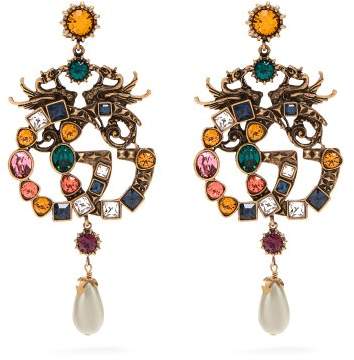 Crystal-embellished GG clip-on earrings