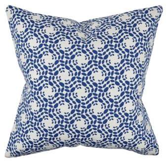 Vesper Lane Modern Sewn Print Square Throw Pillow in Blue