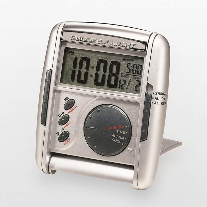 Get Up & Glow Silver Tone Travel Alarm Clock - QHL004SLH