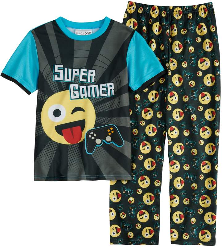 Boys 6-12 Emoji 2-Piece Pajama Set