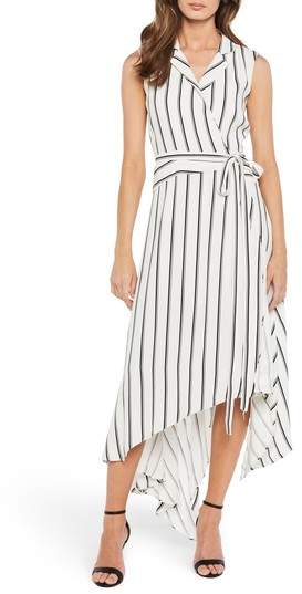 Salina Stripe Asymmetric Wrap Dress