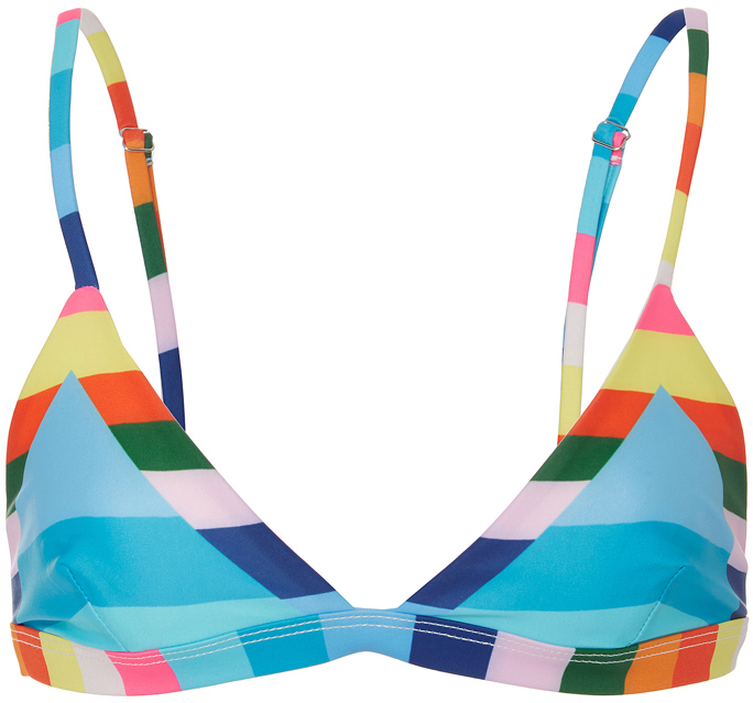 Rainbow Stripe Triangle Bikini Top