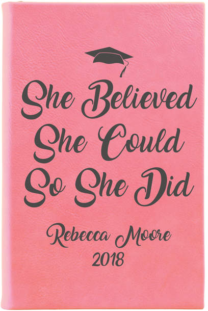 Pink & Black 'She Believed she Could' Personalized Journal