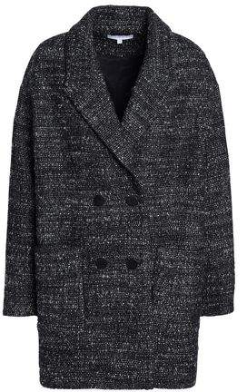 Double-Breasted Mélange Wool-Blend Bouclé Coat