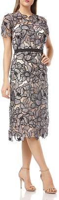 JS Collections Laser-Cut Lace Dress JS Collections Laser-Cut Lace Dress