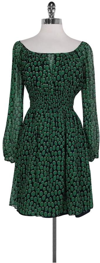 Green & Navy Polka Dot Dress