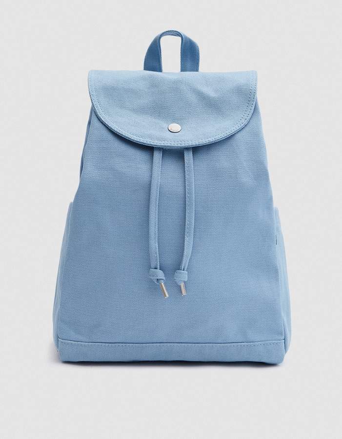 Drawstring Backpack in Washed Blue