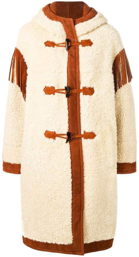shearling hooded coat