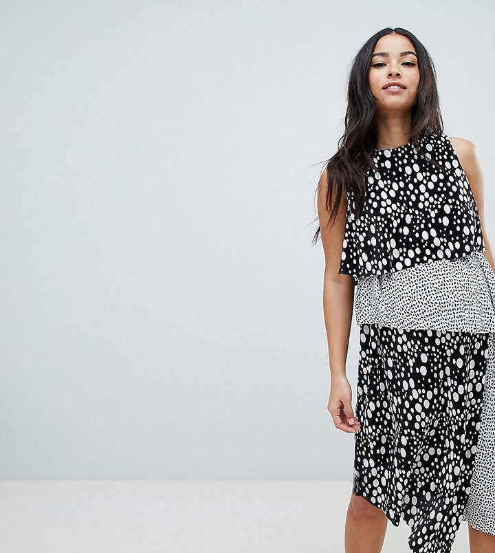 Nursing DESIGN Maternity Nursing plisse spot double layer dress