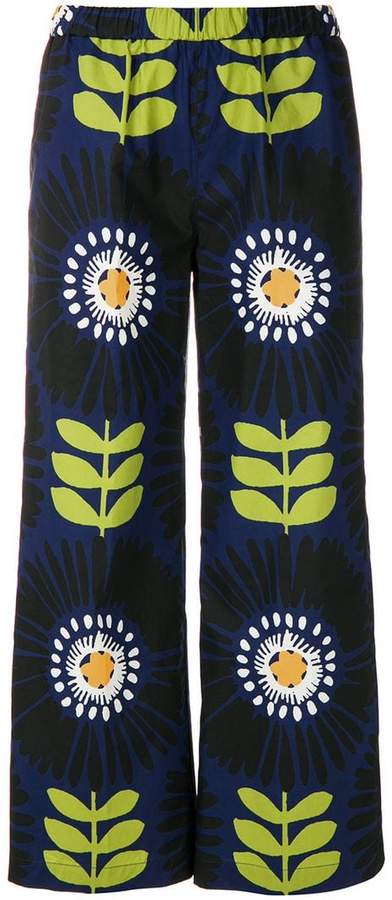 macro floral print trousers