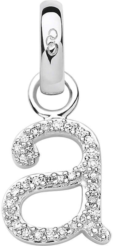 Alphabet A sterling silver and diamond charm