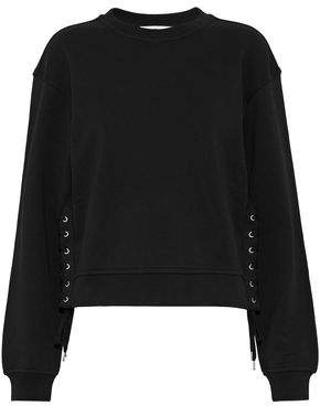 Lace-Up Cotton-Jersey Sweatshirt