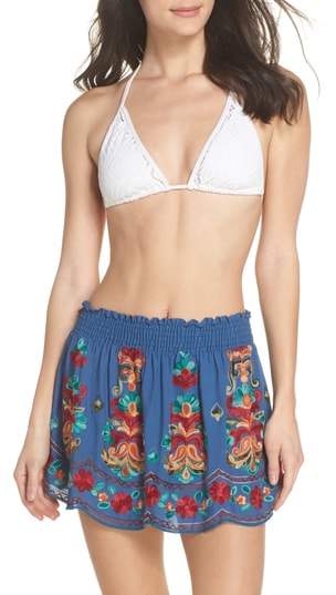 Surf Gypsy Denim Fiesta Cover-Up Skirt