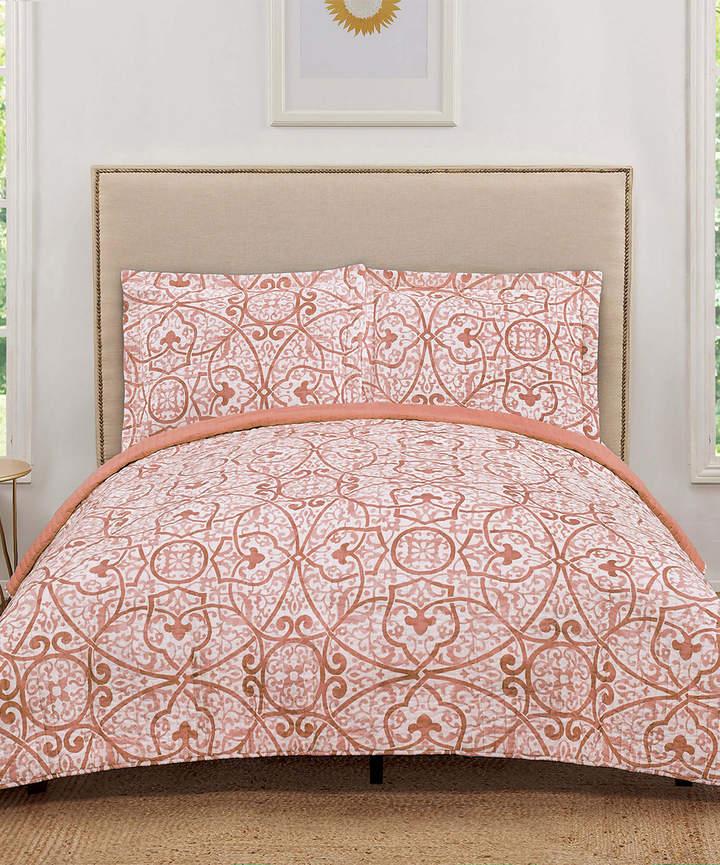 Coral Truly Soft Marcello Quilt Set