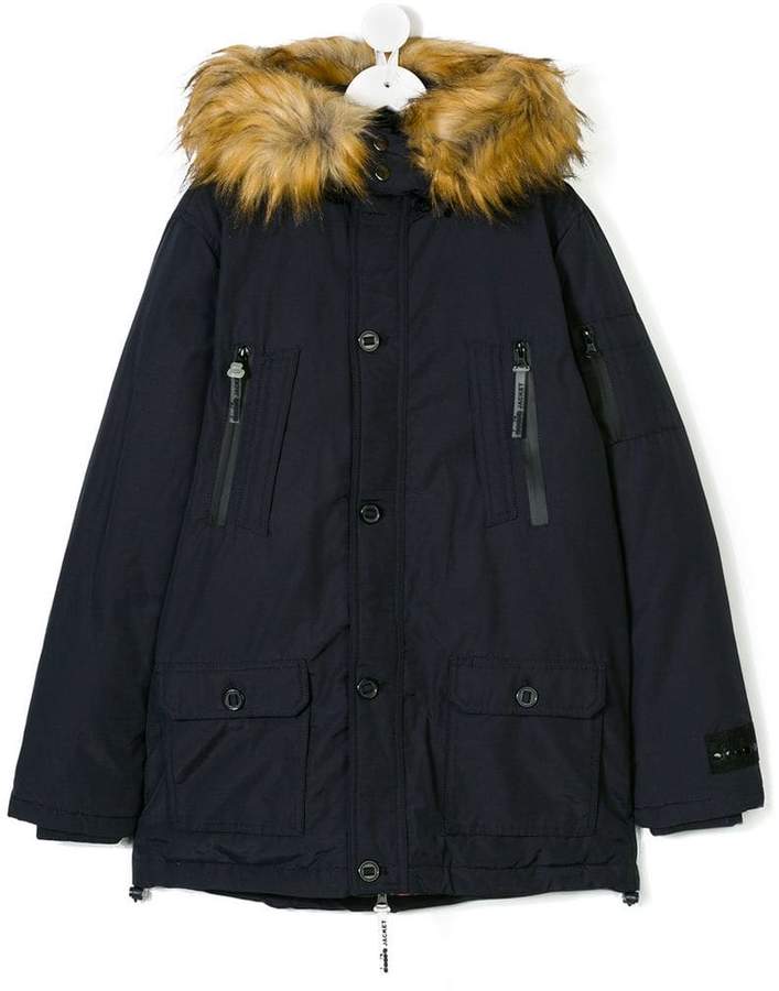 Diadora Junior faux fur hooded coat