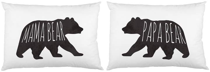 One Bella Casa Mama Bear Papa Bear Pillowcases (Set of 2)