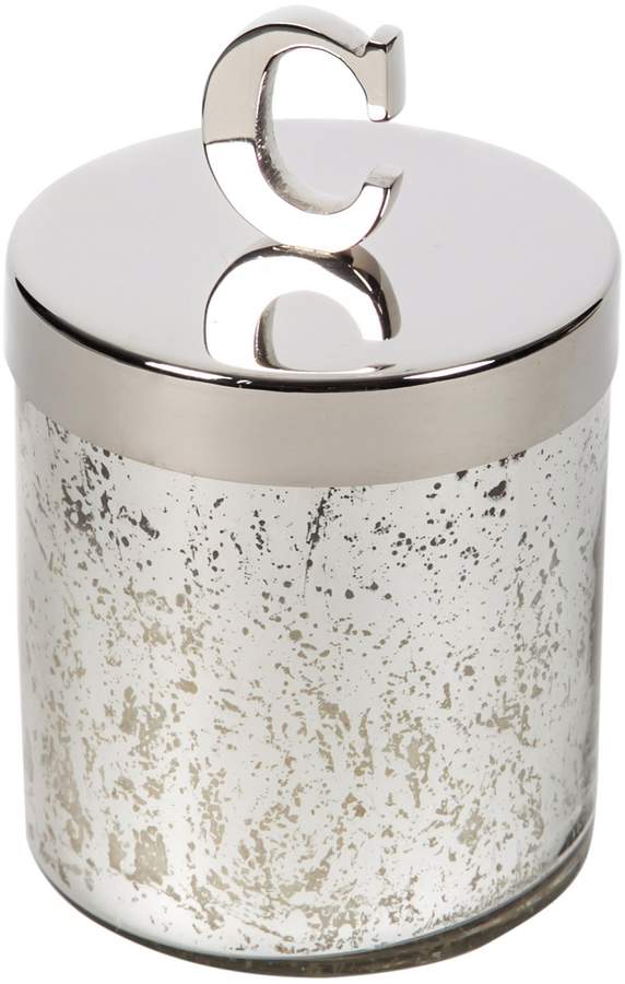 Monogram Letter C Candle - Silver
