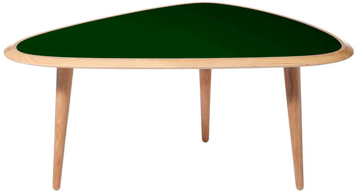 red edition - Fifties Beistelltisch, Eiche / deep green (L15)