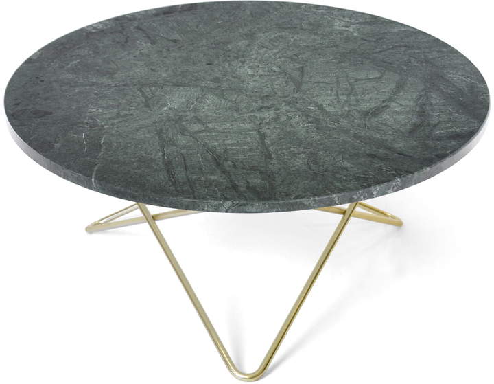 Ox Denmarq - O Couchtisch Ø 80 cm, Messing / Marmor grün