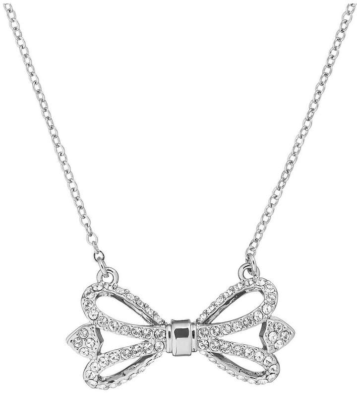 Haven Ornate Pave Bow Necklace - Silver
