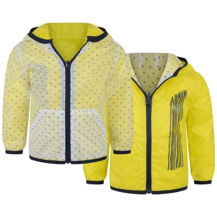 Armani JuniorBaby Boys Yellow Logo Print Reversible Jacket