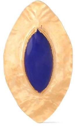 Hammered Gold-Tone Resin Earrings