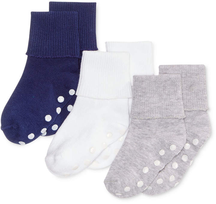 3-Pk. Cuffed Low-Cut Socks, Baby Boys, Created for Macy's