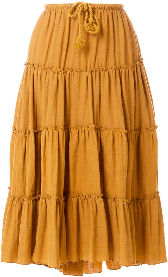 flared ruffled skirt